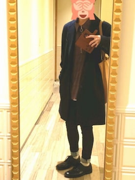「フォロバ」｜「アイテム（チェスターコート）」を使った、シンさん（メンズ・171cm）の冬コーディネート