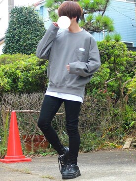 「shiki tokyo（シキトウキョウ）のアイテム（スウェット）」を使った、シンさん（メンズ・171cm）の秋コーディネート
