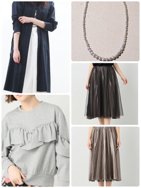 「Abahouse Devinette（ドゥヴィネット）のアイテム（その他アウター）」を使った、yoripi♡さん（レディース・156cm）の秋コーディネート