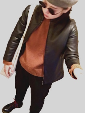 「cepo.」｜「アイテム（ライダースジャケット）」を使った、reiko☀︎さん（レディース・150cm）の春コーディネート