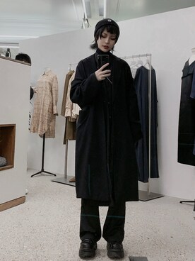 「黒髪」｜「アイテム（ニットキャップ/ビーニー）」を使った、Iris_Yさん（レディース・160cm）の秋コーディネート