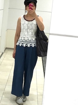 「PLAIN CLOTHING（プレーンクロージング）のアイテム（トップス）」を使った、xxo362さん（レディース・166cm）の夏コーディネート