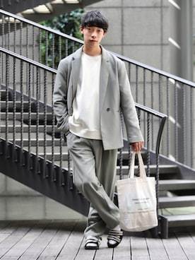 「beautiful people」｜「アイテム（その他アウター）」を使った、KOHさん（メンズ・175cm）の春コーディネート