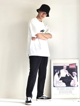「INTER FACTORY（インターファクトリー）のアイテム（帽子）」を使った、KOHさん（メンズ・175cm）の春コーディネート
