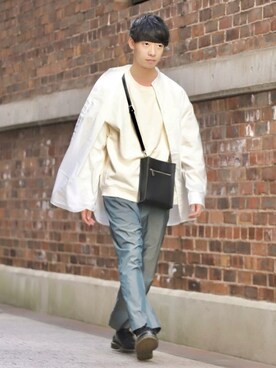 「MinoriTY（マイノリティ）の2タックテーパードワイドパンツ【MinoriTY × WEARISTA Mr.SZK（ミスタースズキ）コラボ】（スラックス）」を使った、KOHさん（メンズ・175cm）の春コーディネート