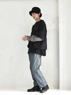 「INTER FACTORY（インターファクトリー）のアイテム（帽子）」を使った、KOHさん（メンズ・175cm）の春コーディネート