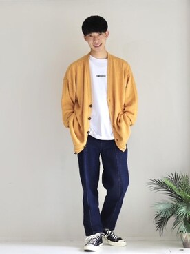 「CONVERSE（コンバース）のアイテム（Tシャツ/カットソー）」を使った、KOHさん（メンズ・175cm）の春コーディネート