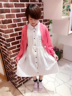 「アイテム（シューズ、パープル系）」を使った、めぐさん（レディース・150cm）の夏コーディネート