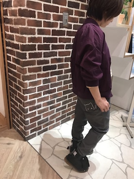 「アイテム（ブルゾン、パープル系）」を使った、めぐさん（レディース・150cm）の夏コーディネート