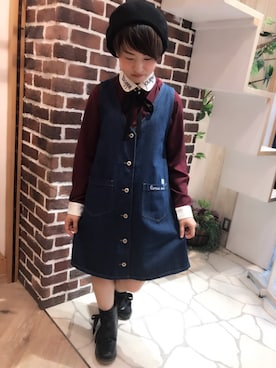 「アイテム（ジャンパースカート）」を使った、めぐさん（レディース・150cm）の夏コーディネート