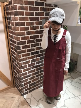 「アイテム（ジャンパースカート）」を使った、めぐさん（レディース・150cm）の秋コーディネート