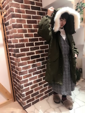 「ネコミミ」｜「アイテム（モッズコート）」を使った、めぐさん（レディース・150cm）の秋コーディネート