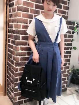 「アイテム（バックパック/リュック）」を使った、めぐさん（レディース・150cm）の春コーディネート