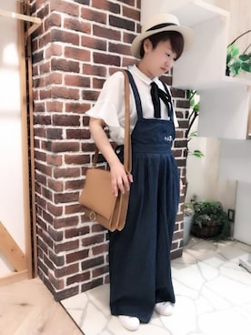 「アイテム（オールインワン・サロペット）」を使った、めぐさん（レディース・150cm）の春コーディネート