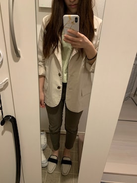 「apres jour mignon（アプレジュールミニョン）のアイテム（テーラードジャケット）」を使った、c_seaさん（レディース・153cm）の春コーディネート