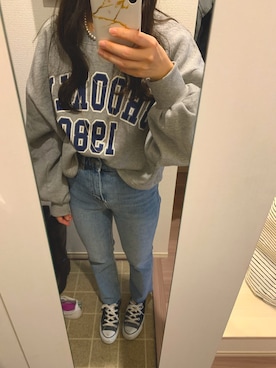 「CONVERSE（コンバース）のconverse（コンバース） ALL STAR OX（オールスターOX）（スニーカー）」を使った、c_seaさん（レディース・153cm）の秋コーディネート