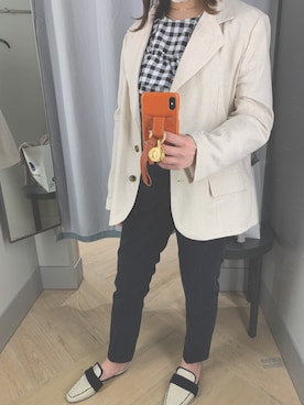 「apres jour mignon（アプレジュールミニョン）のアイテム（テーラードジャケット）」を使った、c_seaさん（レディース・153cm）の春コーディネート