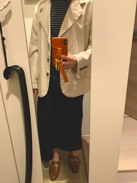 「apres jour mignon（アプレジュールミニョン）のアイテム（テーラードジャケット）」を使った、c_seaさん（レディース・153cm）の春コーディネート