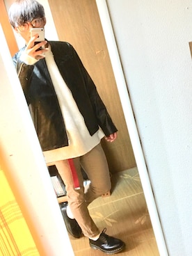 「Adam et Rope' Le Magasin（アダムエロペルマガザン）のアイテム（メガネ）」を使った、Ryoka さん（メンズ・170cm）の秋コーディネート