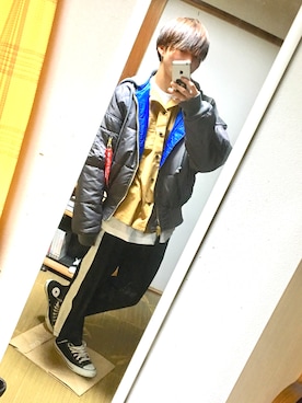 「アイテム（MA-1）」を使った、Ryoka さん（メンズ・170cm）の冬コーディネート