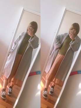 「SNIDEL（スナイデル）のアイテム（ピーコート）」を使った、ureyreyさん（レディース・166cm）の冬コーディネート