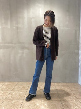 「バスクシャツ」｜KaNaKoさん（レディース・163cm）の冬コーディネート
