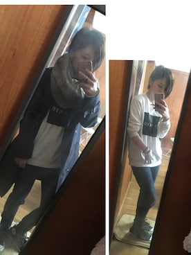 「Arnold Palmer（アーノルドパーマー）のアイテム（トレンチコート）」を使った、YUKATONAKAIさん（レディース・157cm）の冬コーディネート