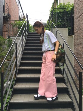 x-girl LOGO BELT WORK WIDE LEG PANTS 新品