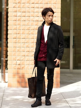 「アイテム（チェスターコート）」を使った、YUTAさん（メンズ・175cm）の秋コーディネート