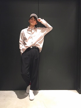 「Lui's（ルイス）のアイテム（キャップ）」を使った、TAKATONさん（メンズ・171cm）の春コーディネート