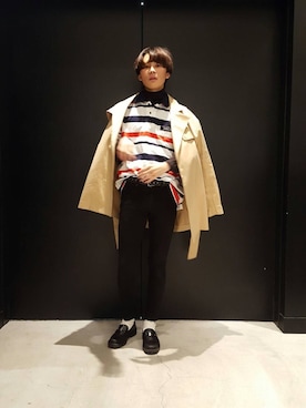 「ESSAY（エッセイ）のアイテム」を使った、TAKATONさん（メンズ・171cm）の春コーディネート