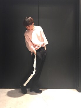「lot holon（ロットホロン）のアイテム（その他パンツ）」を使った、TAKATONさん（メンズ・171cm）の春コーディネート