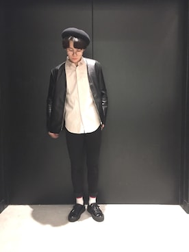 「Lui's（ルイス）のアイテム（ライダースジャケット）」を使った、TAKATONさん（メンズ・171cm）の春コーディネート