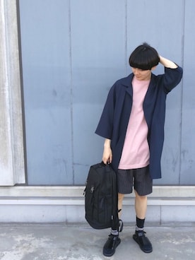 「C6（シーシックス）のアイテム（バッグ）」を使った、TAKATONさん（メンズ・171cm）の春コーディネート