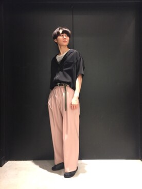 「Lui's（ルイス）のナローベルト（ベルト）」を使った、TAKATONさん（メンズ・171cm）の春コーディネート