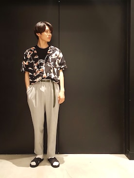 「Lui's（ルイス）のナローベルト（ベルト）」を使った、TAKATONさん（メンズ・171cm）の夏コーディネート