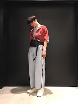 「SUPERTHANKS（スーパーサンクス）のアイテム」を使った、TAKATONさん（メンズ・171cm）の夏コーディネート