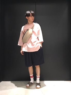 「サンダルに靴下」｜TAKATONさん（メンズ・171cm）の夏コーディネート
