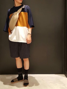 「ITTI（イッチ）のアイテム」を使った、TAKATONさん（メンズ・171cm）の夏コーディネート