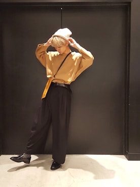 「lot holon（ロットホロン）のアイテム（パンツ）」を使った、TAKATONさん（メンズ・171cm）の秋コーディネート