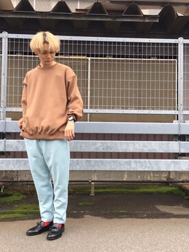 「lot holon（ロットホロン）のアイテム（パンツ）」を使った、TAKATONさん（メンズ・171cm）の秋コーディネート