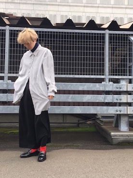 「lot holon（ロットホロン）のアイテム（パンツ）」を使った、TAKATONさん（メンズ・171cm）の秋コーディネート