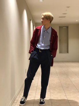 「lot holon（ロットホロン）のアイテム（トップス）」を使った、TAKATONさん（メンズ・171cm）の春コーディネート