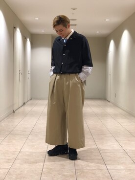 「lot holon（ロットホロン）のアイテム（トップス）」を使った、TAKATONさん（メンズ・171cm）の春コーディネート