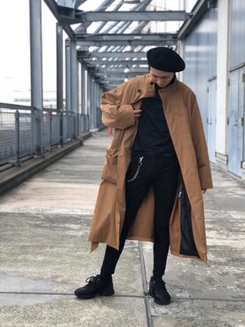 「Lui's（ルイス）のアイテム（ハンチング/ベレー帽）」を使った、TAKATONさん（メンズ・171cm）の秋コーディネート