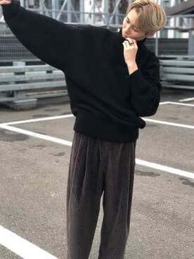 「lot holon（ロットホロン）のアイテム（パンツ）」を使った、TAKATONさん（メンズ・171cm）の秋コーディネート