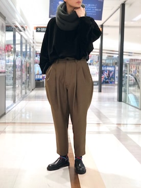 「Lui's（ルイス）のアイテム（スリッポン）」を使った、TAKATONさん（メンズ・171cm）の冬コーディネート