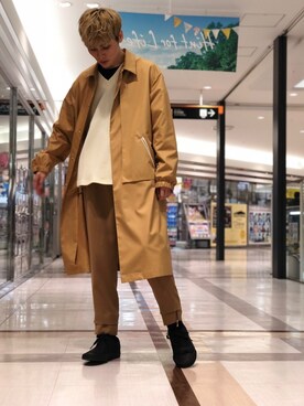 「クルニ」｜「アイテム（ジャケット/アウター）」を使った、TAKATONさん（メンズ・171cm）の春コーディネート