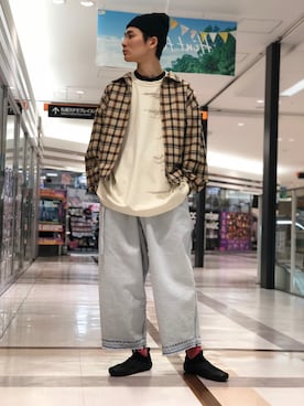 「ESSAY（エッセイ）のアイテム（パンツ）」を使った、TAKATONさん（メンズ・171cm）の春コーディネート