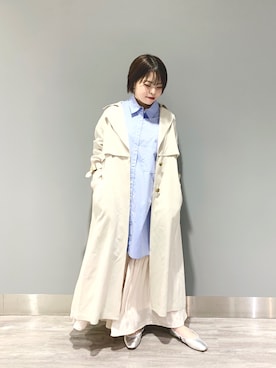 「アパートバイローリーズ」｜「アイテム（トレンチコート）」を使った、ナオさん（レディース・152cm）の冬コーディネート